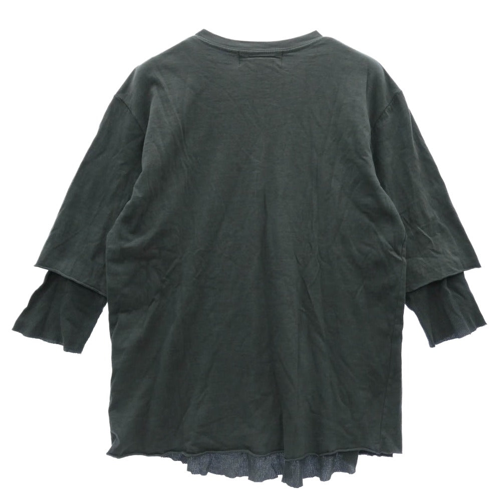 REMI RELIEF レミレリーフ レイヤード サーマル 七分丈 ポケット カットソー チャコール系 M【中古】