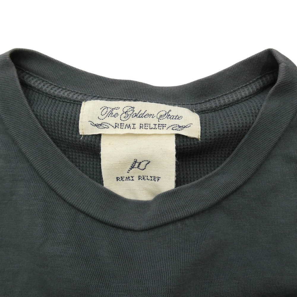REMI RELIEF レミレリーフ レイヤード サーマル 七分丈 ポケット カットソー チャコール系 M【中古】