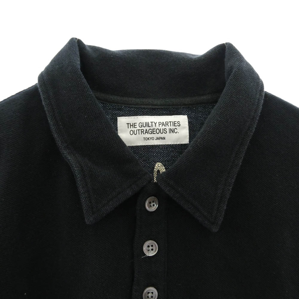 WACKO MARIA ワコマリア the guilty parties バックロゴ 七分丈 ポロシャツ カットソー ブラック系 M【中古】