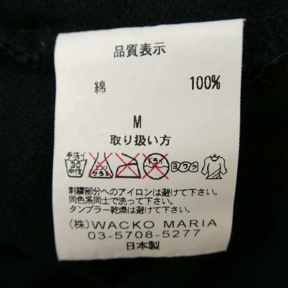 WACKO MARIA ワコマリア the guilty parties バックロゴ 七分丈 ポロシャツ カットソー ブラック系 M【中古】