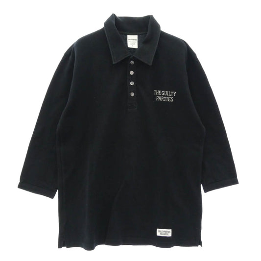 WACKO MARIA ワコマリア the guilty parties バックロゴ 七分丈 ポロシャツ カットソー ブラック系 M【中古】