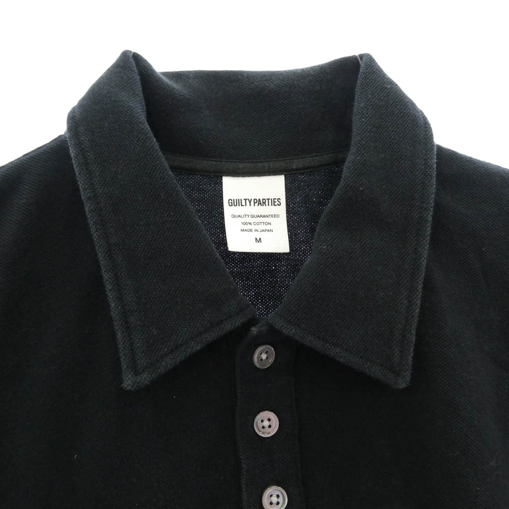 WACKO MARIA ワコマリア the guilty parties バックロゴ 七分丈 ポロシャツ カットソー ブラック系 M【中古】