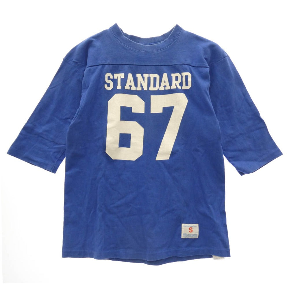 Champion チャンピオン CO-006C × STANDARD CALIFORNIA スタンダードカリフォルニア 7分丈 フットボールTシャツ カットソー ブルー ブルー系 S【中古】