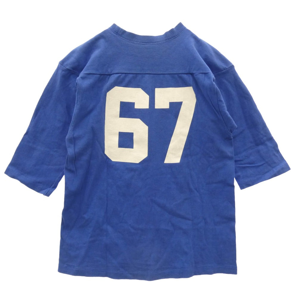 Champion チャンピオン CO-006C × STANDARD CALIFORNIA スタンダードカリフォルニア 7分丈 フットボールTシャツ カットソー ブルー ブルー系 S【中古】