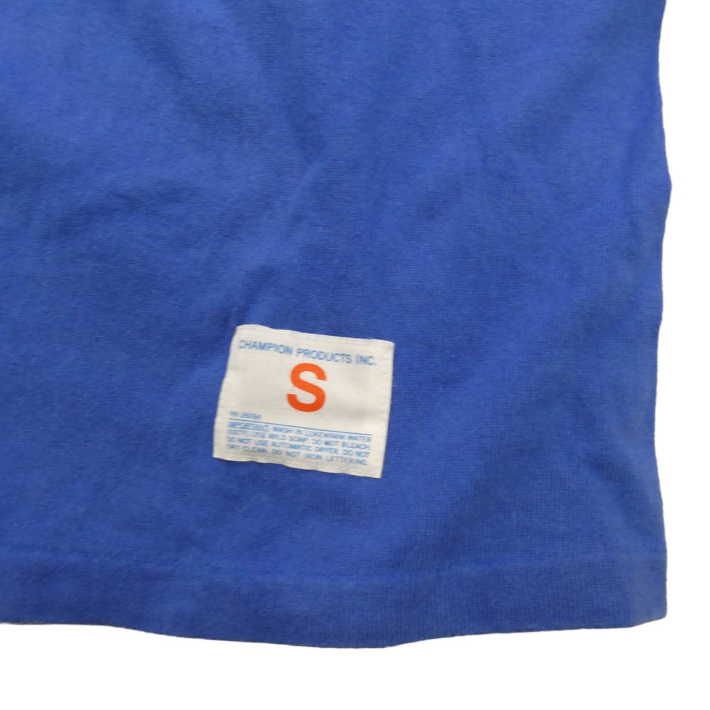 Champion チャンピオン CO-006C × STANDARD CALIFORNIA スタンダードカリフォルニア 7分丈 フットボールTシャツ カットソー ブルー ブルー系 S【中古】