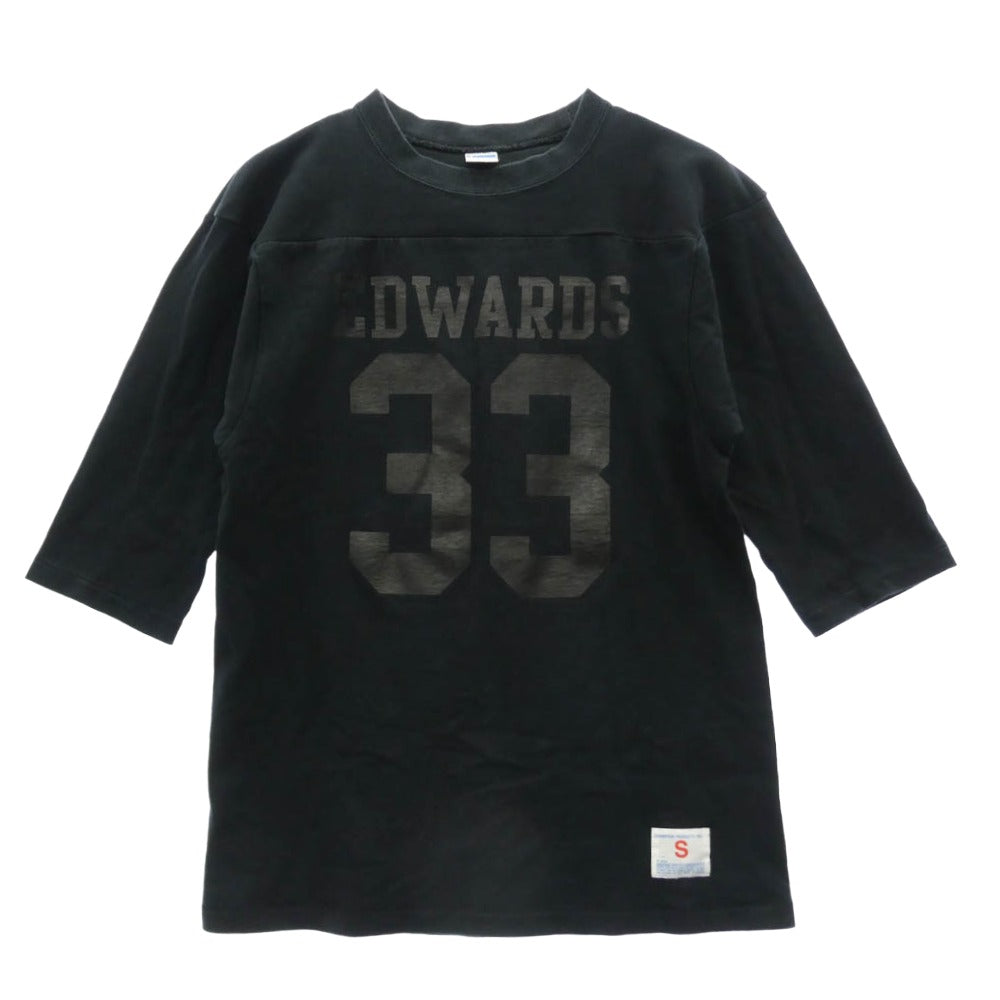 Champion チャンピオン CO-006C × STANDARD CALIFORNIA スタンダードカリフォルニア 7分丈 フットボールTシャツ カットソー ブラック ブラック系 S【中古】
