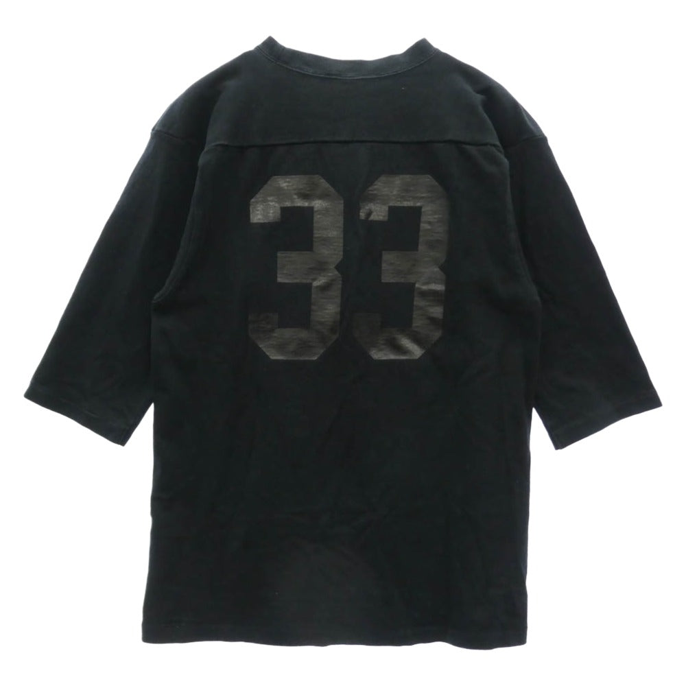 Champion チャンピオン CO-006C × STANDARD CALIFORNIA スタンダードカリフォルニア 7分丈 フットボールTシャツ カットソー ブラック ブラック系 S【中古】