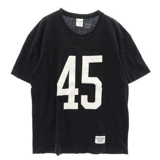 WACKO MARIA ワコマリア GUILTY PARTIES FOOTBALL T-SHIRT ナンバリング フットボール Tシャツ 半袖カットソー ブラック系 S【中古】