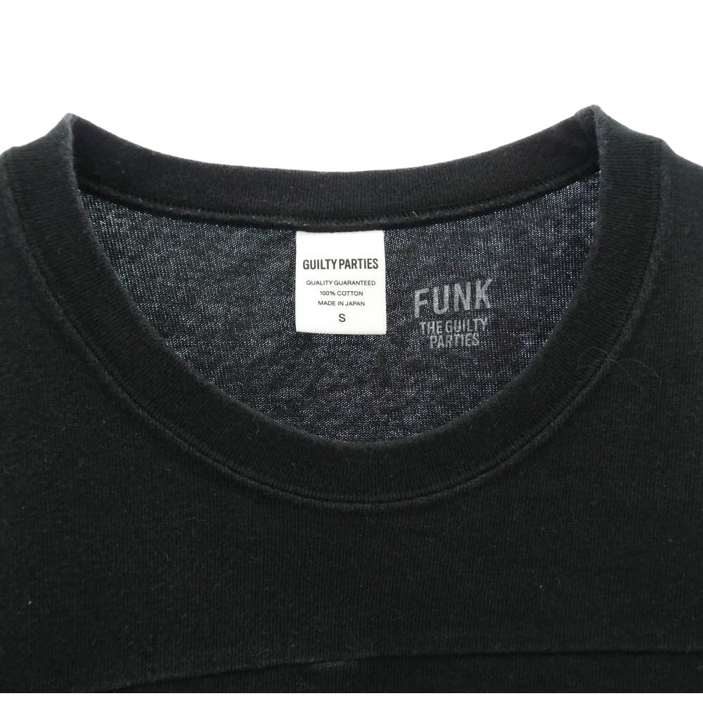 WACKO MARIA ワコマリア GUILTY PARTIES FOOTBALL T-SHIRT ナンバリング フットボール Tシャツ 半袖カットソー ブラック系 S【中古】