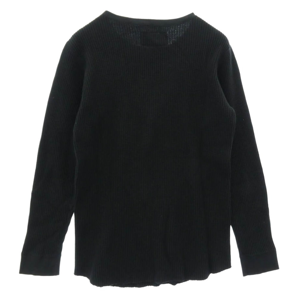 WACKO MARIA ワコマリア サーマル ワッフル 長袖 カットソー ブラック ブラック系 L【中古】