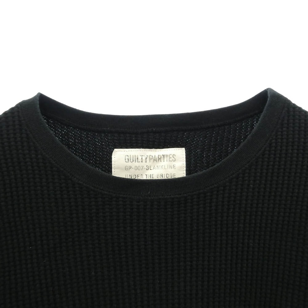 WACKO MARIA ワコマリア サーマル ワッフル 長袖 カットソー ブラック ブラック系 L【中古】
