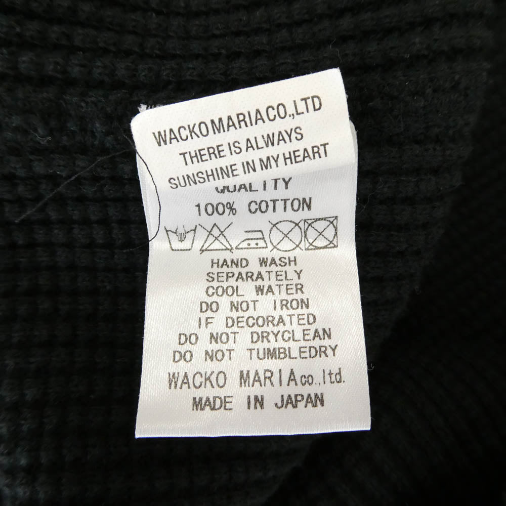 WACKO MARIA ワコマリア サーマル ワッフル 長袖 カットソー ブラック ブラック系 L【中古】