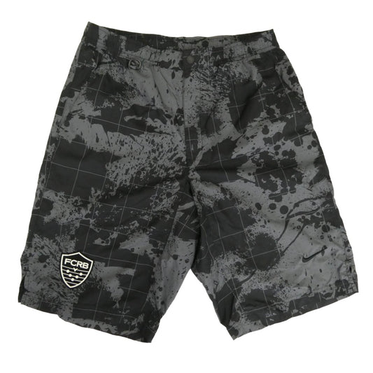 NIKE ナイキ 15AW 789527-012 × F.C.Real Bristol レアルブリストル FIVE WARM UP SHORTS ラバーワッペン 総柄 ナイロン ショーツ ハーフパンツ ブラック系 グレー系 S【中古】