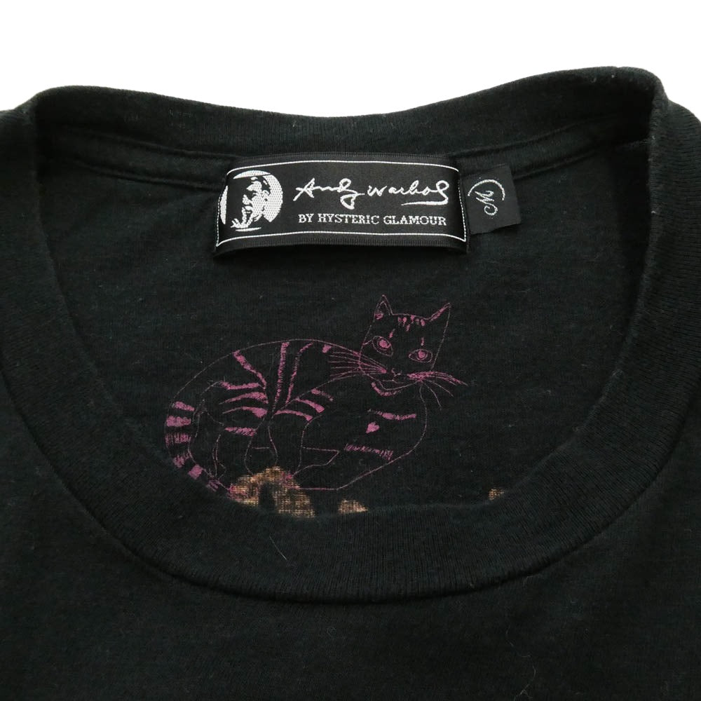 HYSTERIC GLAMOUR ヒステリックグラマー × Andy Warhol アンディ・ウォーホル 最後の晩餐 グラフィックプリント Tシャツ 半袖カットソー ブラック系 M【中古】