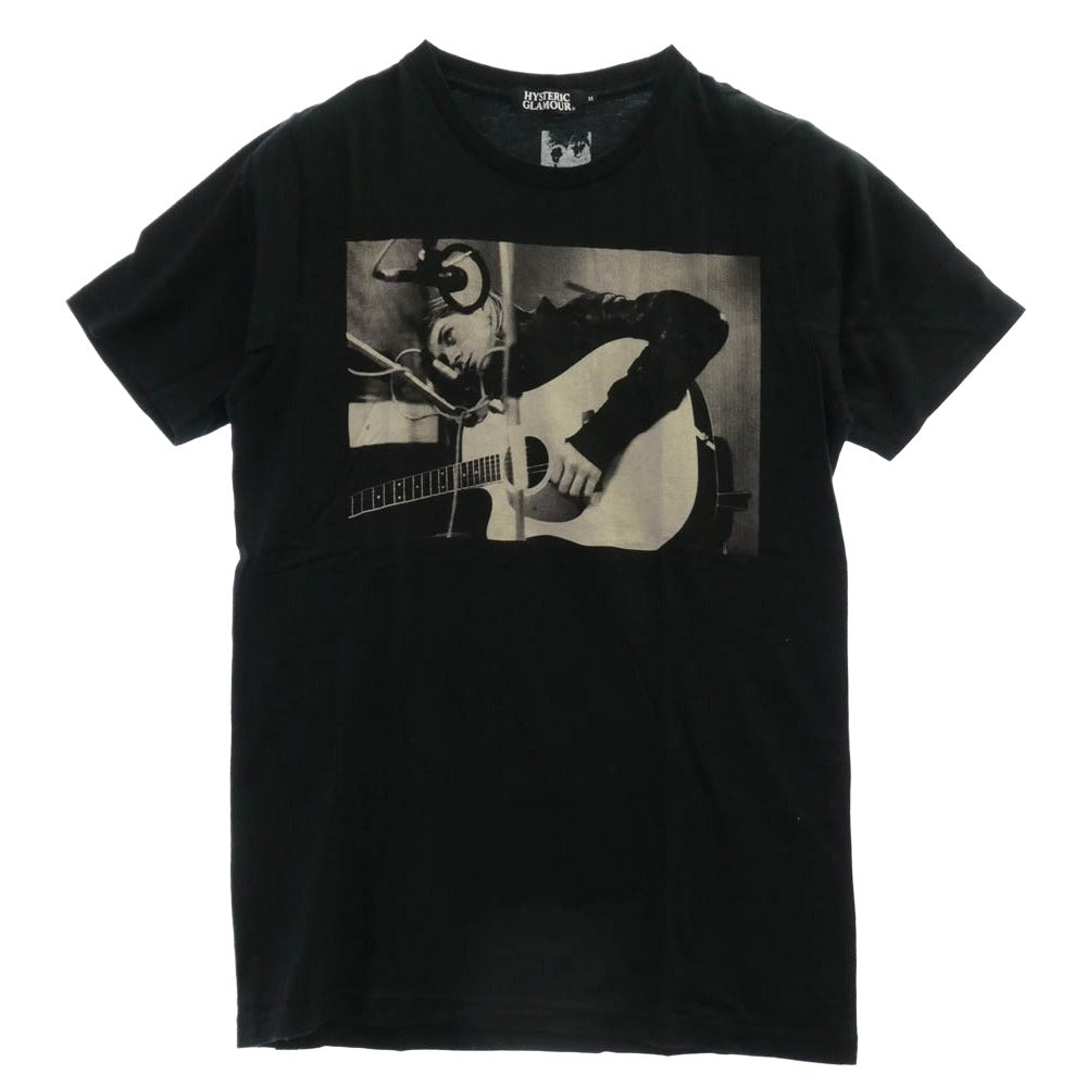 HYSTERIC GLAMOUR ヒステリックグラマー 08SS 4CT-5812 KURT COBAIN Smells Like Teen Spirit TEE カートコバーン フォトプリント Tシャツ 半袖カットソー ブラック ブラック系 M【中古】