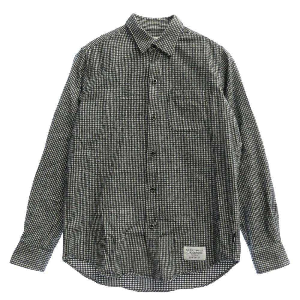 WACKO MARIA ワコマリア ギンガムチェック 長袖 ネルシャツ ブラック系 ホワイト系 S【中古】