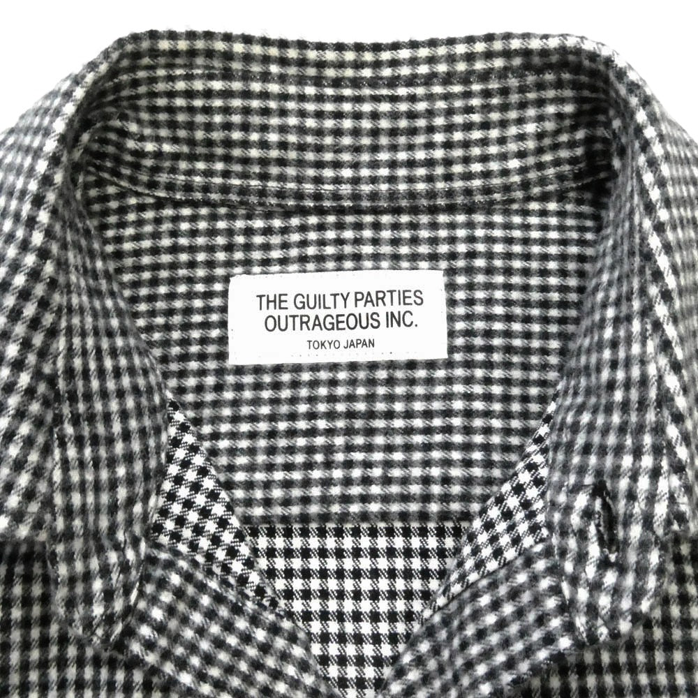 WACKO MARIA ワコマリア ギンガムチェック 長袖 ネルシャツ ブラック系 ホワイト系 S【中古】
