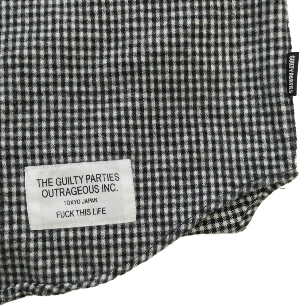 WACKO MARIA ワコマリア ギンガムチェック 長袖 ネルシャツ ブラック系 ホワイト系 S【中古】