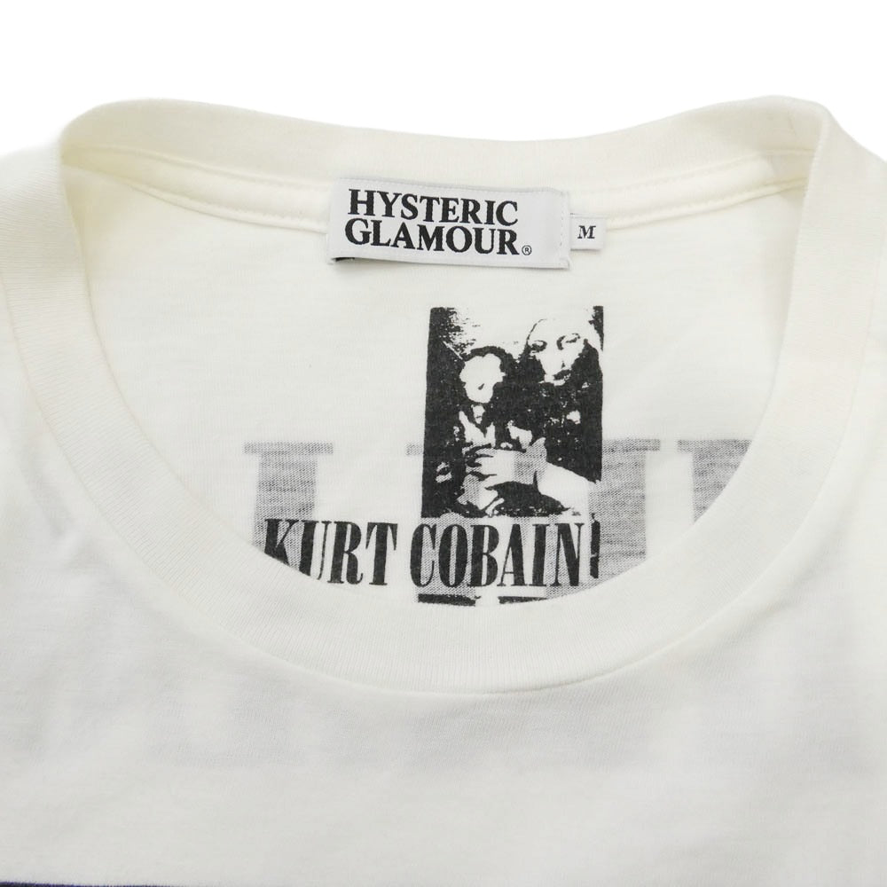HYSTERIC GLAMOUR ヒステリックグラマー 08SS 4CT-5812 KURT COBAIN Smells Like Teen Spirit TEE カートコバーン フォトプリント Tシャツ 半袖カットソー ホワイト ホワイト系 M【中古】