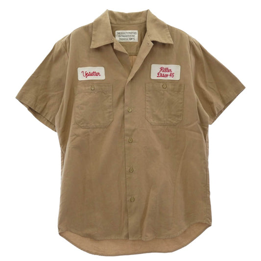 WACKO MARIA ワコマリア guilty parties バックロゴ ワーク 半袖 シャツ ベージュ系 S【中古】