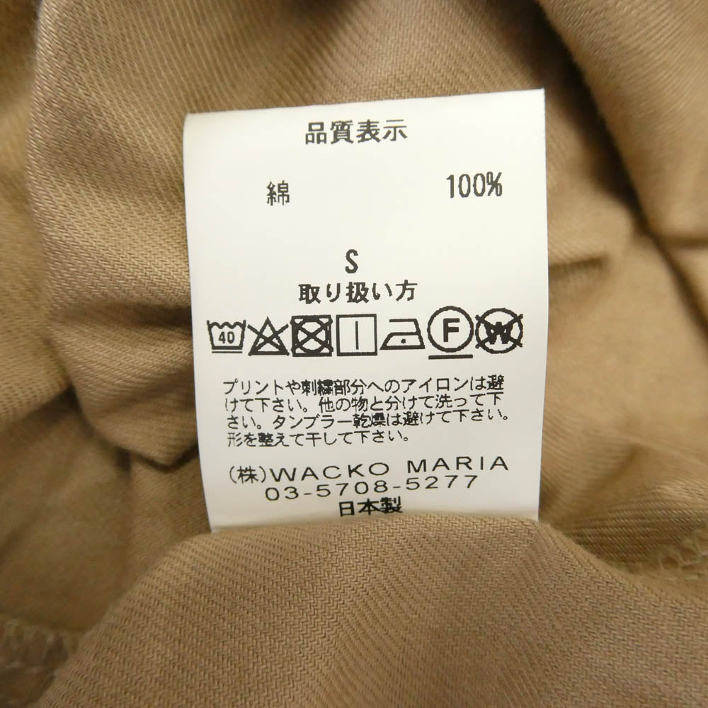 WACKO MARIA ワコマリア guilty parties バックロゴ ワーク 半袖 シャツ ベージュ系 S【中古】