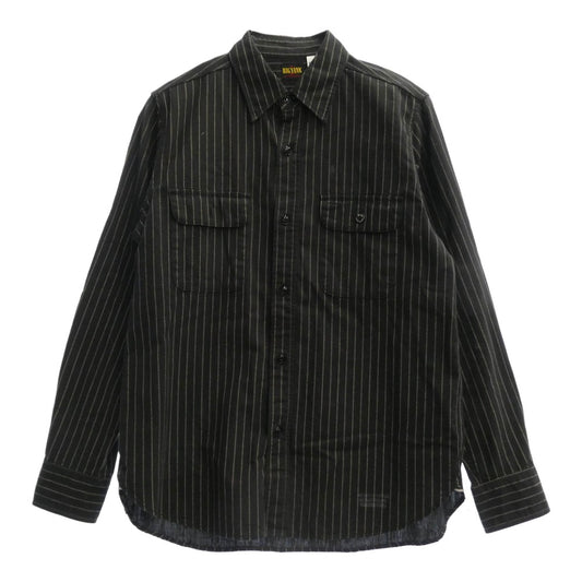WACKO MARIA ワコマリア BIG YANK WABASH STRIPE ウォバッシュ ストライプ シャツ　 ブラック系 S【中古】