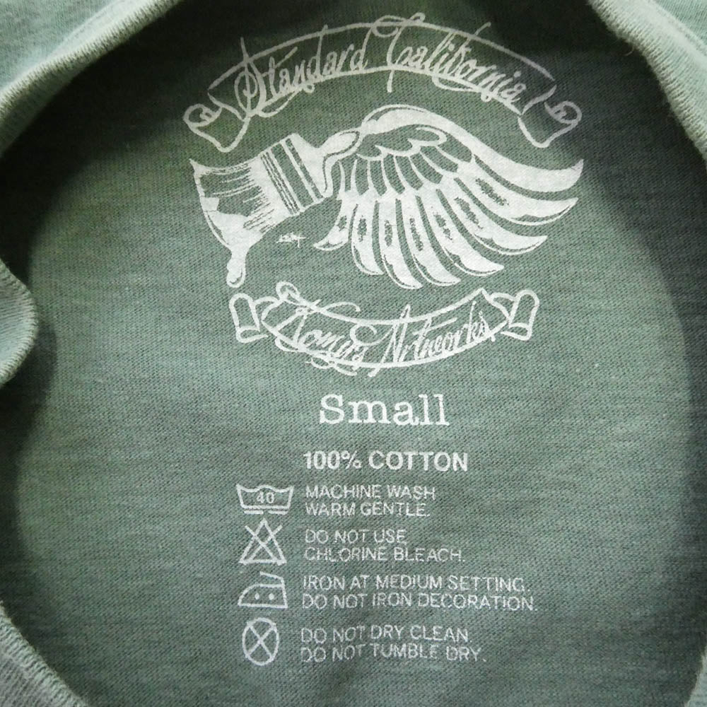 STANDARD CALIFORNIA スタンダードカリフォルニア Blowin' in The Wind 半袖 Tシャツ カットソー グリーン系 S【中古】