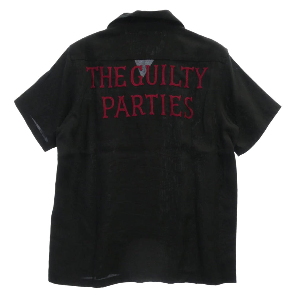 WACKO MARIA ワコマリア the guilty parties バックロゴ レーヨン 半袖 ボーリング オープンカラー シャツ ブラック系 M【中古】
