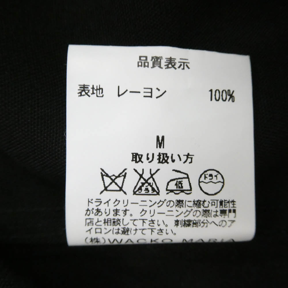 WACKO MARIA ワコマリア the guilty parties バックロゴ レーヨン 半袖 ボーリング オープンカラー シャツ ブラック系 M【中古】