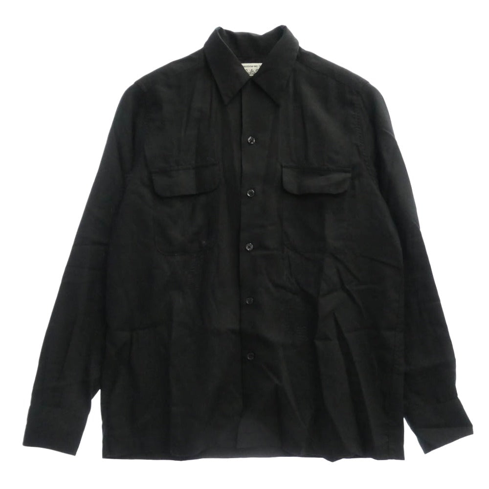 WACKO MARIA ワコマリア SATAN'S SOUL DEVIL WORKSHOP バックロゴ レーヨン 長袖 シャツ ブラック系 S【中古】