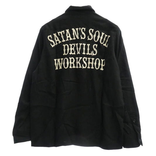 WACKO MARIA ワコマリア SATAN'S SOUL DEVIL WORKSHOP バックロゴ レーヨン 長袖 シャツ ブラック系 S【中古】