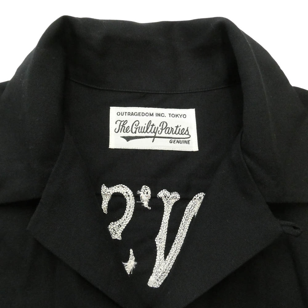 WACKO MARIA ワコマリア SATAN'S SOUL DEVIL WORKSHOP バックロゴ レーヨン 長袖 シャツ ブラック系 S【中古】