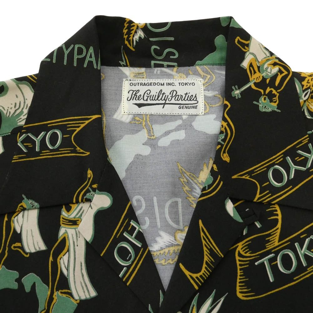 WACKO MARIA ワコマリア 17SS FUCK DREAM PARADISE 半袖 アロハ シャツ ブラック系 M【中古】