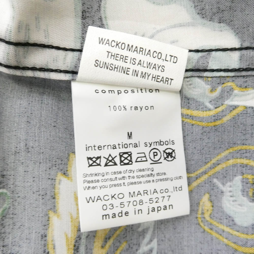 WACKO MARIA ワコマリア 17SS FUCK DREAM PARADISE 半袖 アロハ シャツ ブラック系 M【中古】