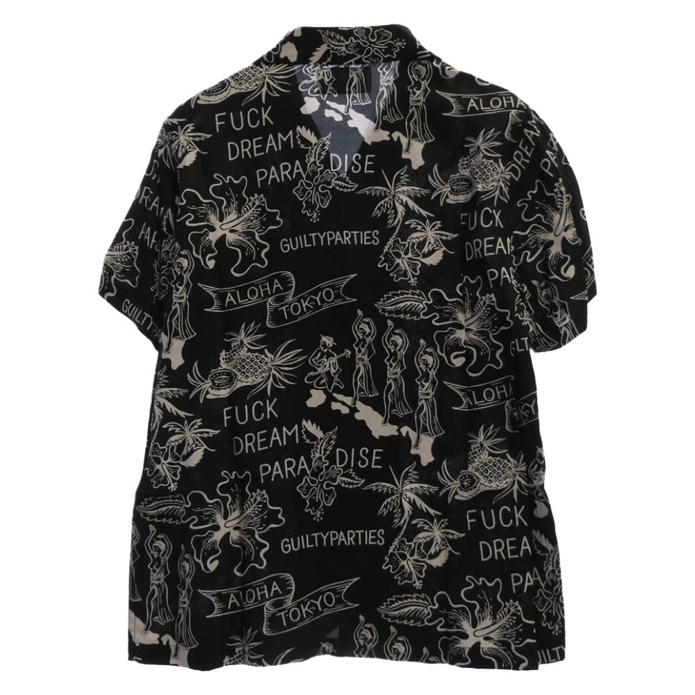 WACKO MARIA ワコマリア 17SS FUCK DREAM PARADISE 半袖 アロハ シャツ ブラック系【中古】