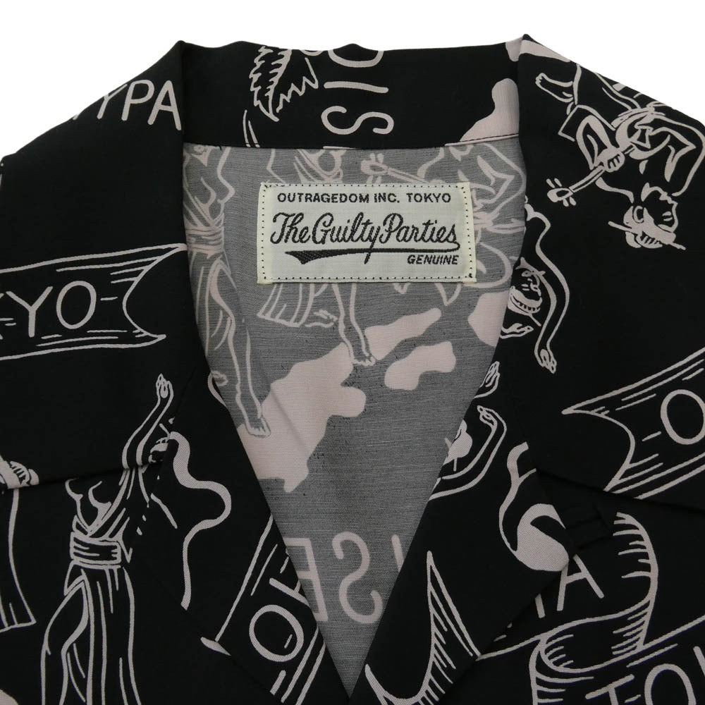 WACKO MARIA ワコマリア 17SS FUCK DREAM PARADISE 半袖 アロハ シャツ ブラック系【中古】