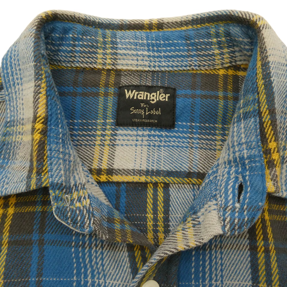 Wrangler ラングラー x Sonny Label サニーレーベル 別注 長袖 チェック ネルシャツ ブルー系 L【美品】【中古】