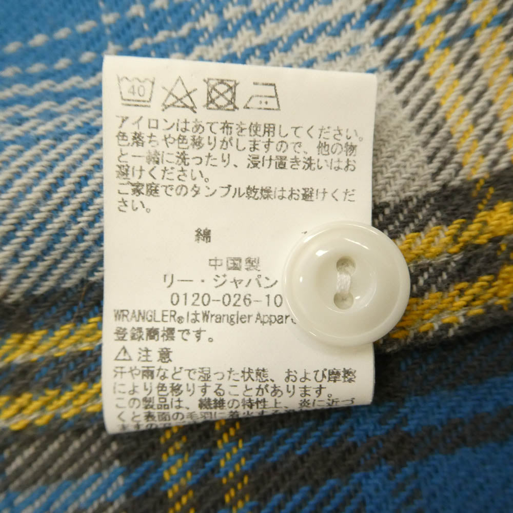 Wrangler ラングラー x Sonny Label サニーレーベル 別注 長袖 チェック ネルシャツ ブルー系 L【美品】【中古】