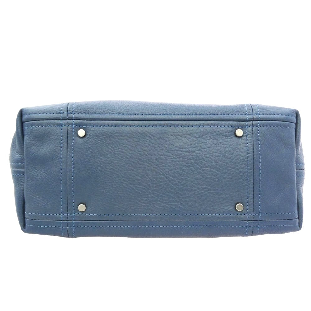 aniary アニアリ 07-0201 トートバッグ Shrink Leather 牛革 Tote シュリンクレザー ビジネストート ブルー系【中古】