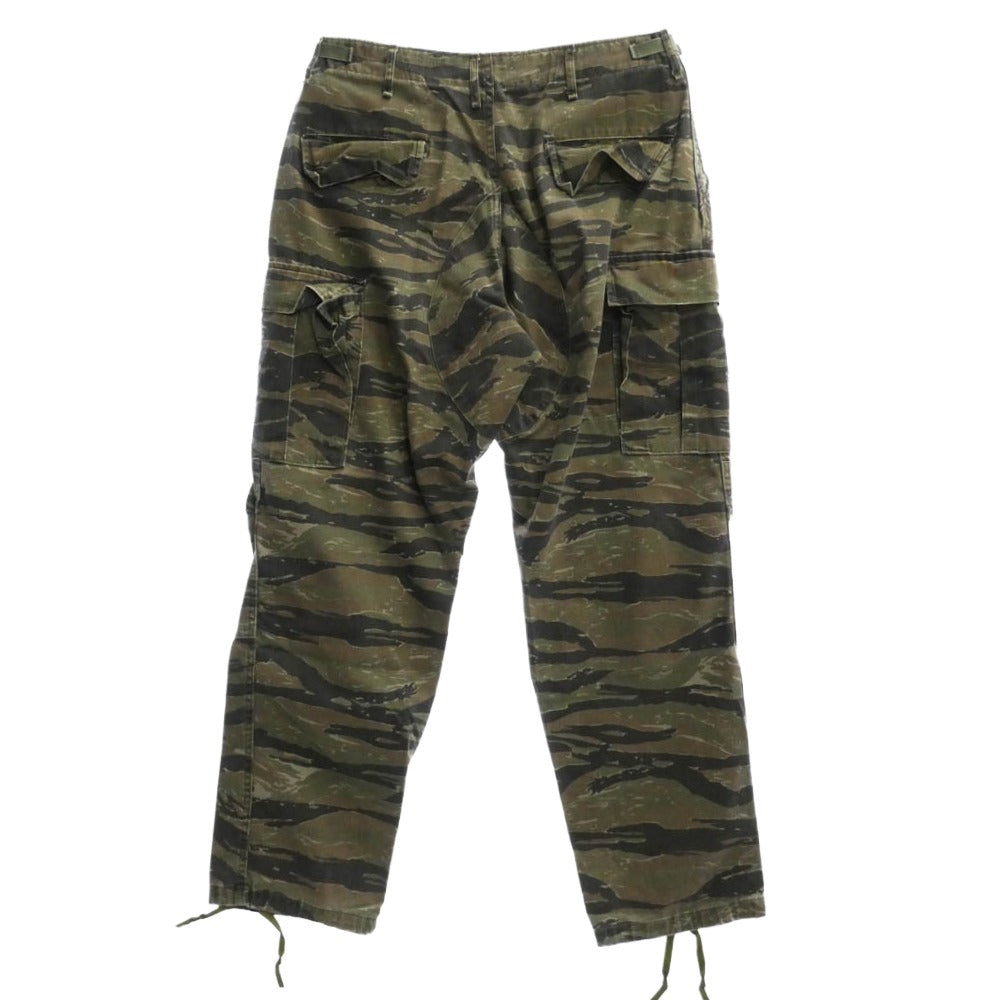 米軍 8415-01-184-1351 USA製 米国製 TROUSERS COMBAT トラウザー コンバット コットン 迷彩柄 カモフラ ミリタリー カーゴ パンツ 不明【中古】