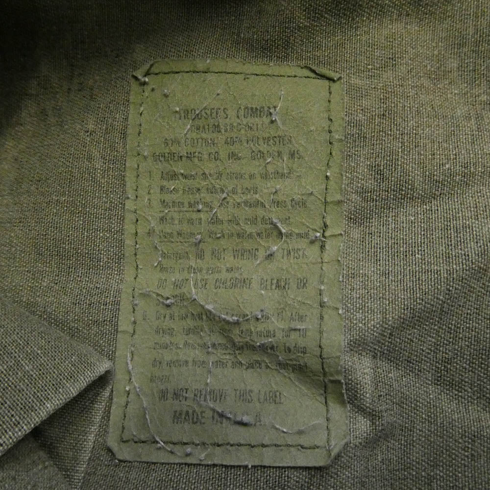 米軍 8415-01-184-1351 USA製 米国製 TROUSERS COMBAT トラウザー コンバット コットン 迷彩柄 カモフラ ミリタリー カーゴ パンツ 不明【中古】