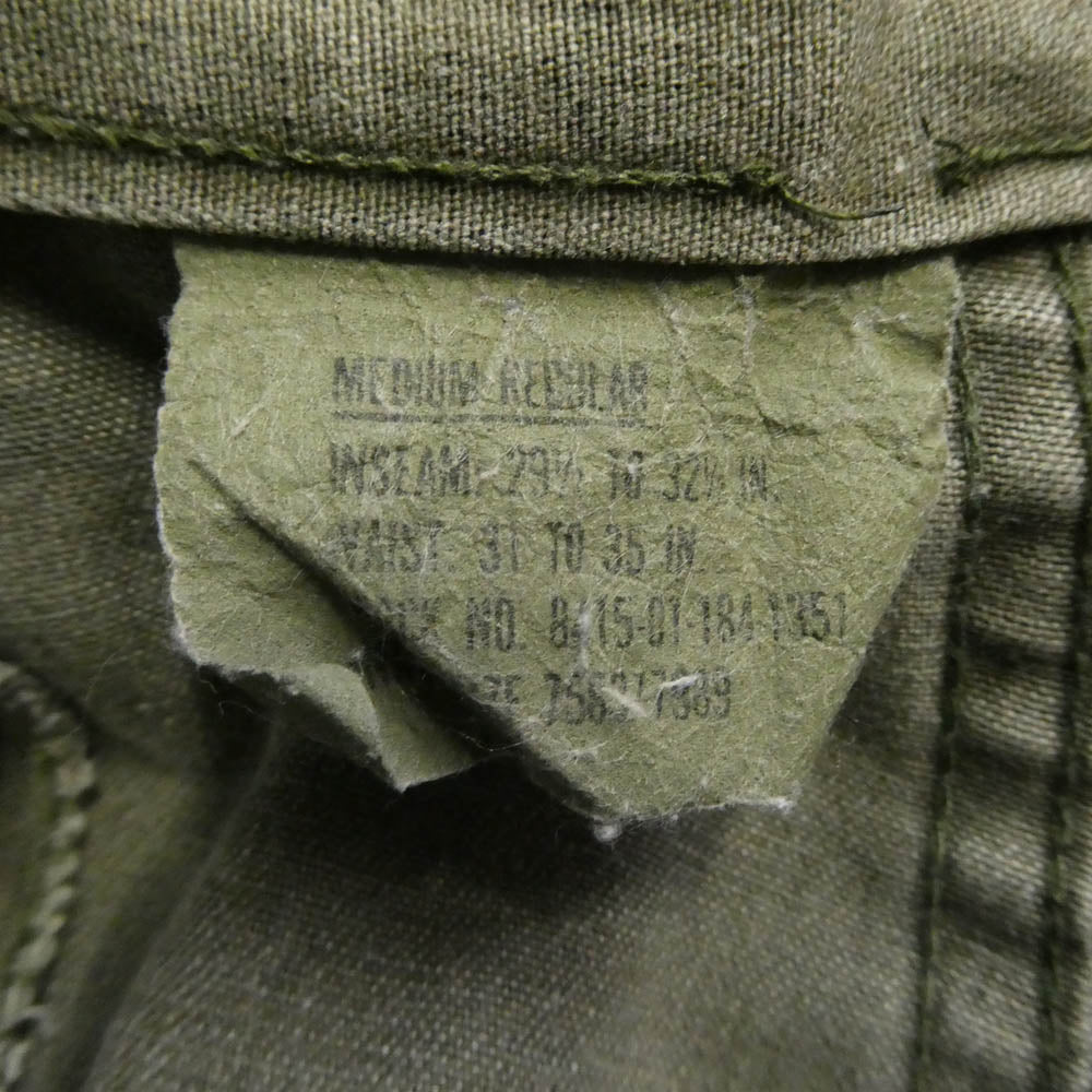 米軍 8415-01-184-1351 USA製 米国製 TROUSERS COMBAT トラウザー コンバット コットン 迷彩柄 カモフラ ミリタリー カーゴ パンツ 不明【中古】
