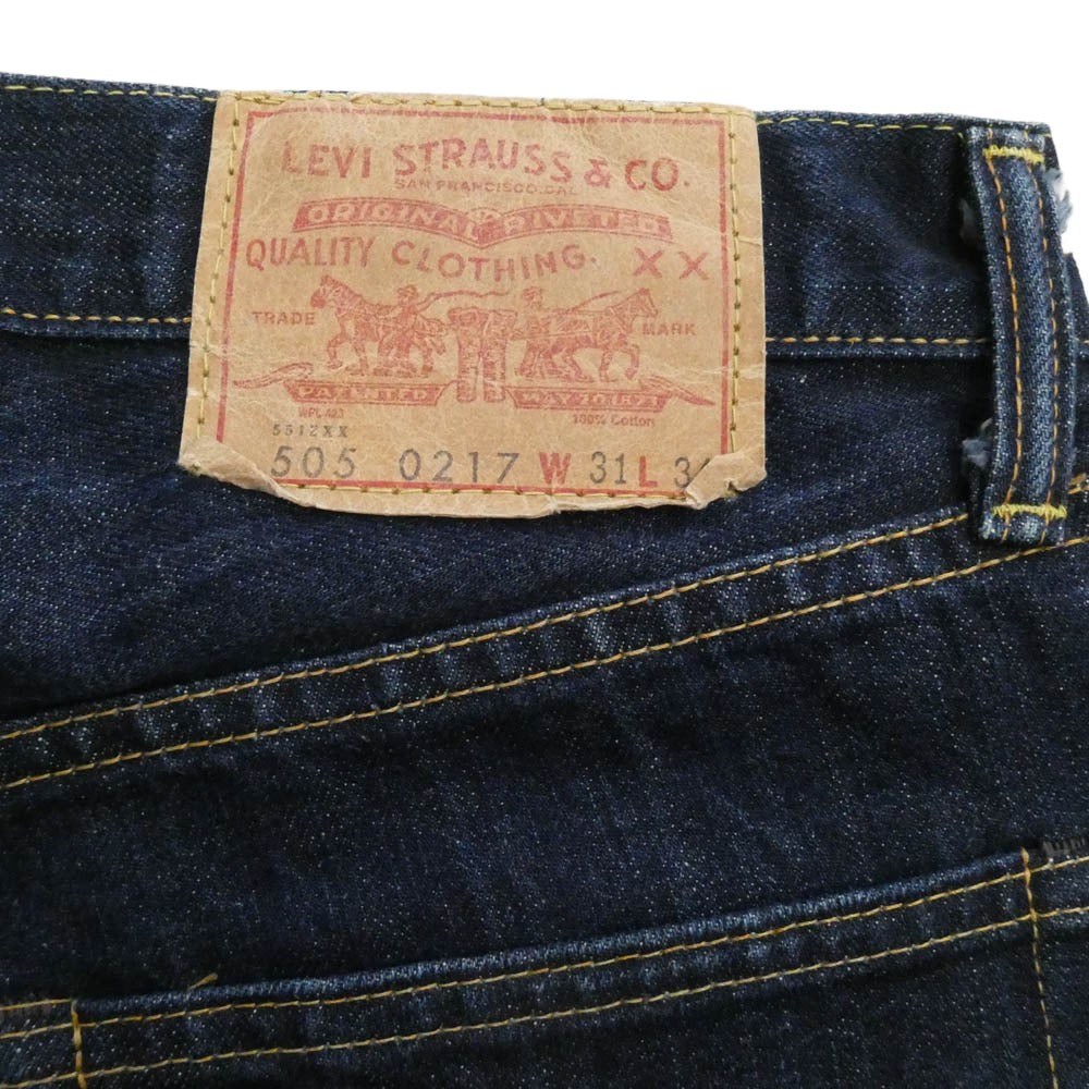 Levi's リーバイス 67505-02 505-0217 復刻 BIG E ビッグE 赤耳 セルビッジ ジップフライ デニムパンツ W31 L34 インディゴブルー系【中古】