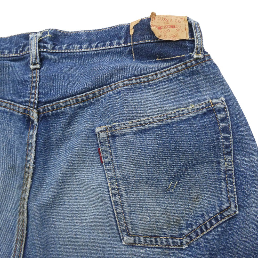 Levi's リーバイス 501XX 60s ヴィンテージ オリジナル 501 BIG E 初期 Vステッチ ボタン裏刻印 J 紙パッチ デニム パンツ ブルー系【中古】