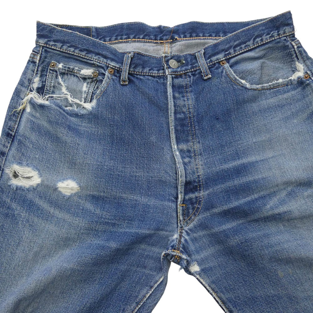 Levi's リーバイス 501XX 60s ヴィンテージ オリジナル 501 BIG E 初期 Vステッチ ボタン裏刻印 J 紙パッチ デニム パンツ ブルー系【中古】