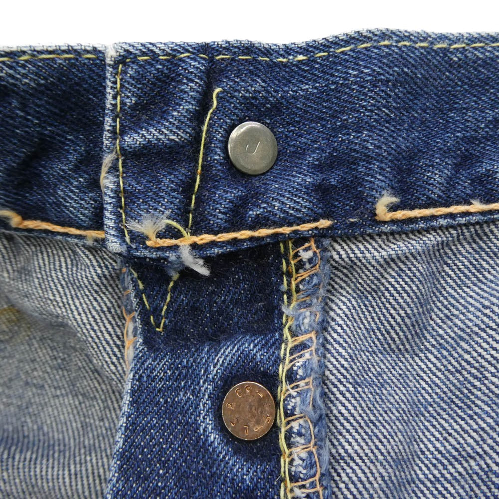 Levi's リーバイス 501XX 60s ヴィンテージ オリジナル 501 BIG E 初期 Vステッチ ボタン裏刻印 J 紙パッチ デニム パンツ ブルー系【中古】