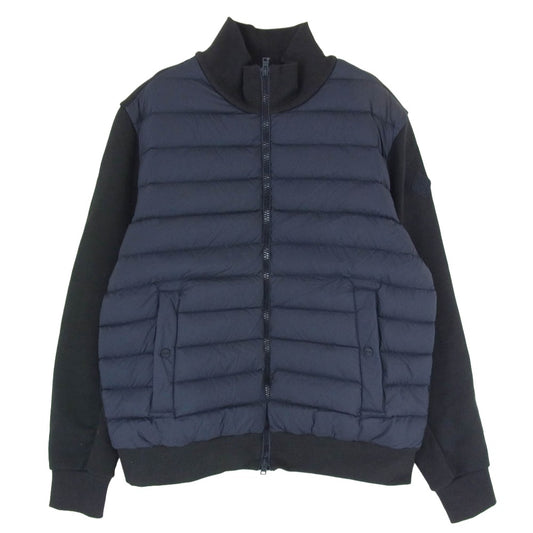 Herno ヘルノ JP000111U-52075-9200 ヘルノ ハイブリッド ブルゾン スウェットジャージー ダウン ロゴ ネイビー系 46【中古】