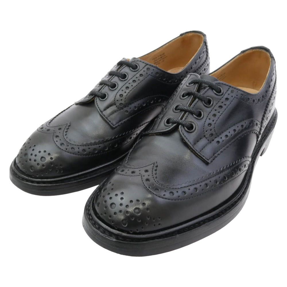 Tricker's トリッカーズ 5633110 BOURTON バートン ボックスカーフレザー ウィングチップシューズ ダイナイトソール ブラック系 UK5.5【中古】