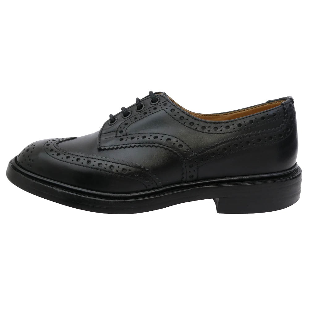 Tricker's トリッカーズ 5633110 BOURTON バートン ボックスカーフレザー ウィングチップシューズ ダイナイトソール ブラック系 UK5.5【中古】