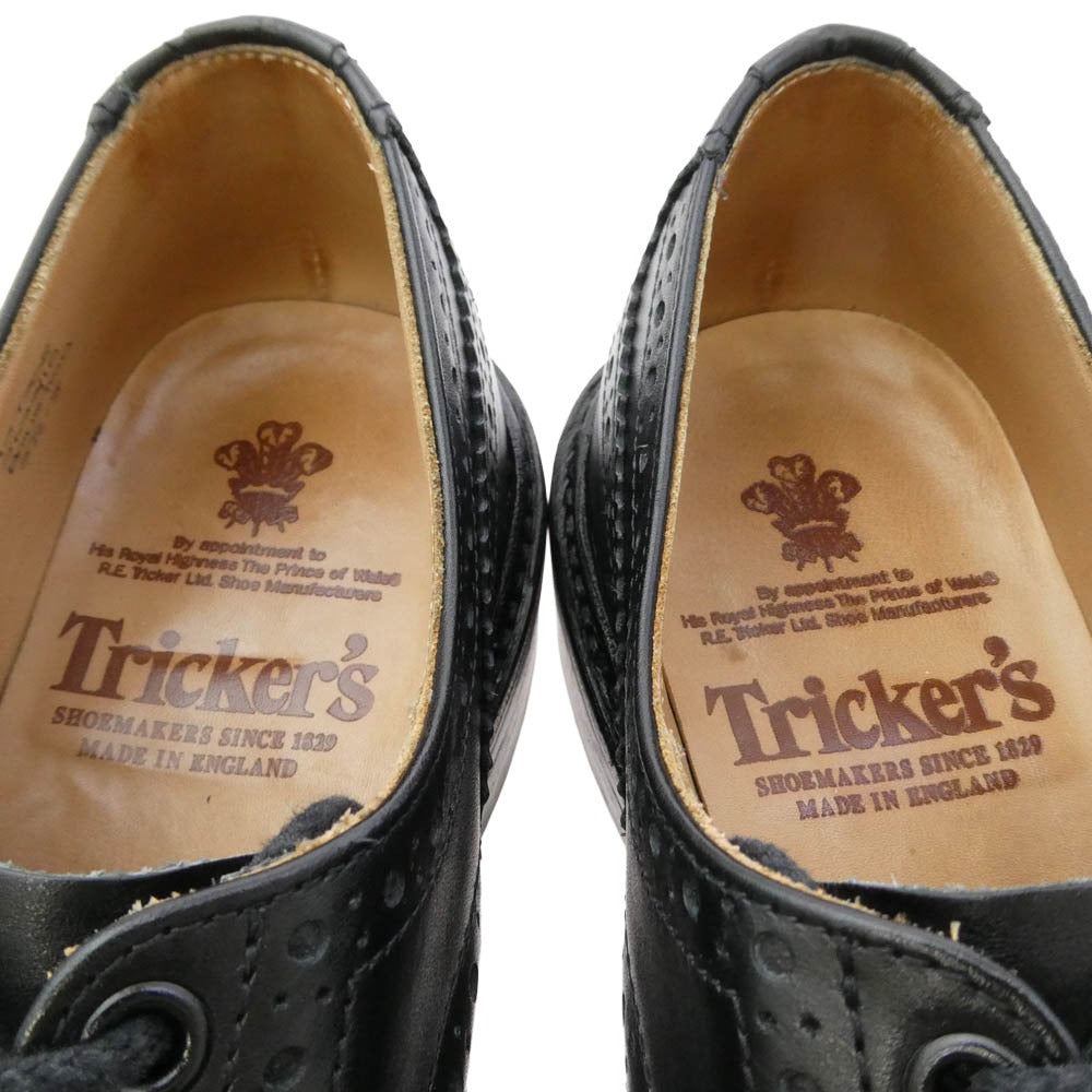 Tricker's トリッカーズ 5633110 BOURTON バートン ボックスカーフレザー ウィングチップシューズ ダイナイトソール ブラック系 UK5.5【中古】